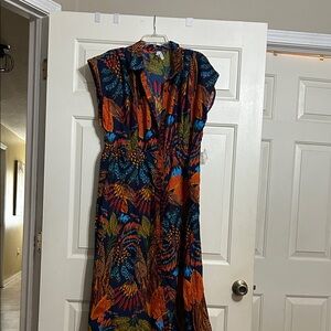 Live 4 Truth Navy Maxi Dress with Orange & Teal Floral Print